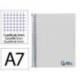 CUADERNO ESPIRAL LIDERPAPEL A7 MICRO WONDER TAPA PLASTICO 100H 90 GR CUADRO 5MM 4 BANDAS GRIS
