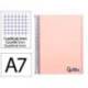 CUADERNO ESPIRAL LIDERPAPEL A7 MICRO WONDER TAPA PLASTICO 100H 90 GR CUADRO 5MM 4 BANDAS COLOR ROSA