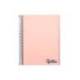 CUADERNO ESPIRAL LIDERPAPEL A7 MICRO WONDER TAPA PLASTICO 100H 90 GR CUADRO 5MM 4 BANDAS COLOR ROSA