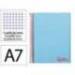 CUADERNO ESPIRAL LIDERPAPEL A7 MICRO WONDER TAPA PLASTICO 100H 90 GR CUADRO 5MM 4 BANDAS COLOR CELESTE