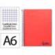 Bloc Liderpapel DIN A6 micro wonder 120 hojas cuadro 5mm 4 bandas tapa plástio 90 gr color rojo