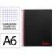 Bloc Liderpapel DIN A6 micro wonder 120 hojas cuadro 5mm 4 bandas tapa plástio 90 gr color negro