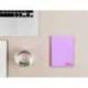 Bloc Liderpapel DIN A6 micro wonder 120 hojas cuadro 5mm 4 bandas tapa plástio 90 gr color violeta