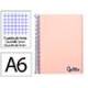 Bloc Liderpapel DIN A6 micro wonder 120 hojas cuadro 5mm 4 bandas tapa plástio 90 gr color rosa