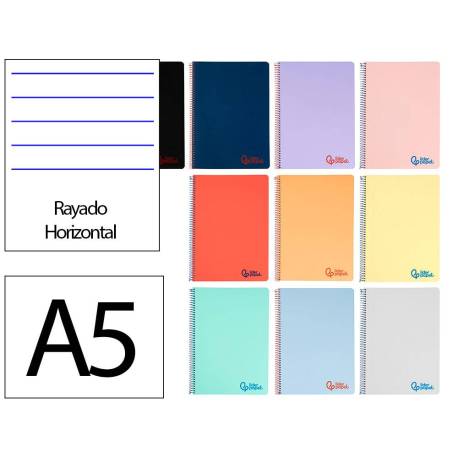 Bloc Liderpapel DIN A5 wonder rayado horizontal 80 hojas con margen tapa plástico 90 gr color “no se puede elegir”
