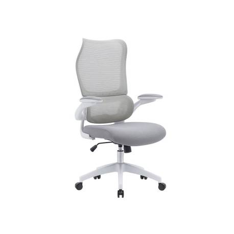 SILLA Q-CONNECT OFICINA CATANIA MALLA ALT MAX 1230 MM ANC 510 MM PROF 490 MM RUEDAS PREMIUM COLOR GRIS BLANCO