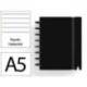 CUADERNO INGENIOX FOAM A5 80H RAYADO HORIZONTAL NEGRO