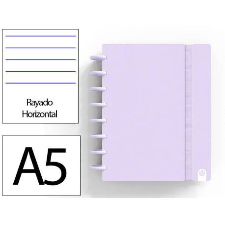 CUADERNO INGENIOX FOAM A5 80H RAYADO HORIZONTAL MALVA PASTEL