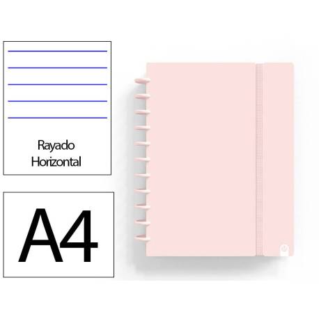 CUADERNO INGENIOX FOAM A4 80H RAYADO HORIZONTAL ROSA PASTEL
