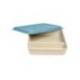 FIAMBRERA EXACOMPTA REUTILIZABLE 2 COMPARTIMENTOS COLOR BEIG CON TAPA COLOR AZUL BIODEGRADABLE 250X210X50