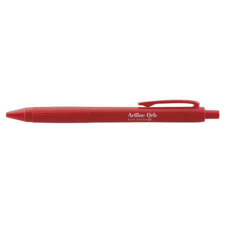 BOLIGRAFO ARTLINE ORB ECO GREEN RETRACTIL 1 MM ROJO