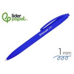 BOLIGRAFO LIDERPAPEL PUNTA 1 MM RETRACTIL CON CLIP ACABADO SOFT TOUCH TINTA AZUL CUERPO AZUL