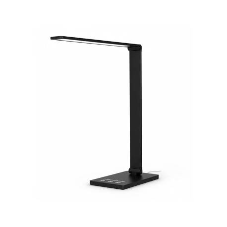 LAMPARA DE ESCRITORIO Q-CONNECT VEGA LED 10W 400 LM TACTIL 5 NIVELES DE COLOR BRILLO REGULABLE COLOR NEGRO