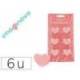 PINZA DE PLASTICO IMAGINOVO CORAZONES 45X40X30MM EN BLISTER DE 6 UNIDADES