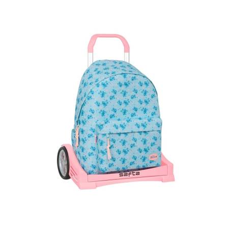MOCHILA ESCOLAR 775 SAFTA CON CARRO EVOLUTION STITCH OHANA 430X310X130 MM