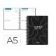 AGENDA ESCOLAR LIDERPAPEL 26-27 ESPIRAL CLASSIC 2 DIAS PAGINA A5 BILINGUE 70G PAPEL FSC NEGRO