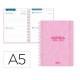 AGENDA ESCOLAR LIDERPAPEL 26-27 ESPIRAL CLASSIC 2 DIAS PAGINA A5 BILINGUE 70G PAPEL FSC ROSA