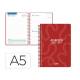 AGENDA ESCOLAR LIDERPAPEL 26-27 ESPIRAL CLASSIC DIA PAGINA A5 BILINGUE 70G PAPEL FSC ROJO