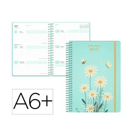 AGENDA ESCOLAR LIDERPAPEL 26-27 ESPIRAL FANTASY D SEMANAVISTA A6+ BILINGUE 80G PAPEL FSC AZUL