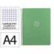 CUADERNO ESPIRAL ANTARTIK MICRO A4 TAPA FOAM 120H 90GR CUADRO 5MM 5 BANDAS 4 TALADROS COLOR VERDE MATCHA