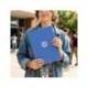 CUADERNO ESPIRAL ANTARTIK MICRO A4 TAPA FOAM 120H 90GR CUADRO 5MM 5 BANDAS 4 TALADROS COLOR AZUL
