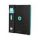 CARPETA 4 ANILLAS DE 35 MM MIXTAS ANTARTIK A4 FOAM BICOLOR NEGRO MENTA