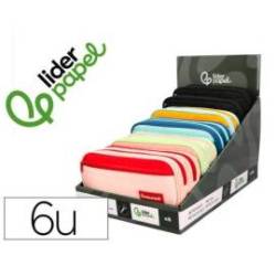 ESTUCHE PORTATODO LIDERPAPEL DUO 2 CREMALLERAS CON BOLSILLO FRONTAL 220X90X50 MM