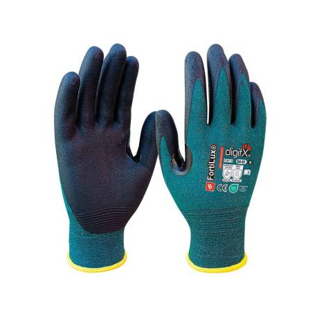 GUANTES DE NITRILO SAFETOP FORTILUX ANTICORTE FOAM 18 G CON REFUERZO OEKO TALLA 8
