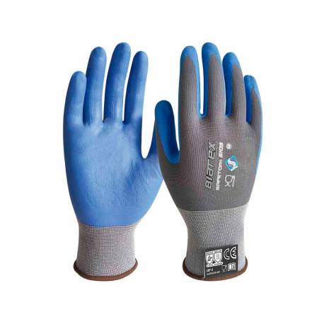 GUANTES DE NITRILO SAFETOP BIATEX ALIMENTARIO Y ANTICALORICO COLOR AZUL TALLA 10