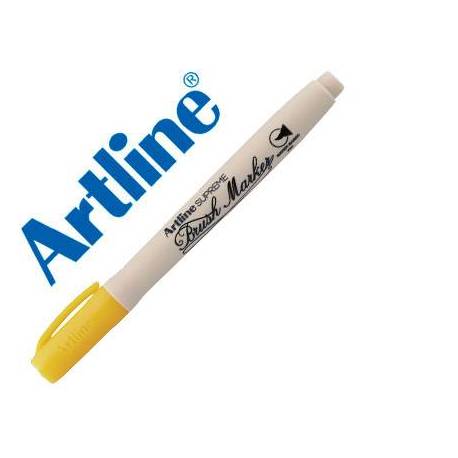 Rotulador Artline Supreme Brush Acuarelable Punta Pincel Color Amarillo