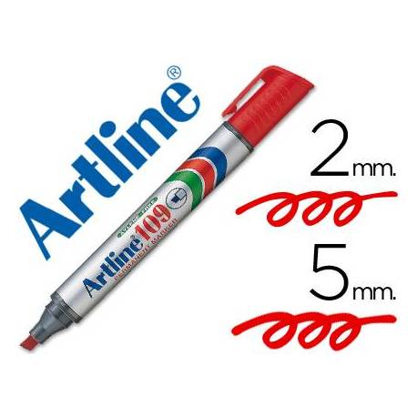 Rotulador Permanente Artline 109 color Rojo Punta Biselada