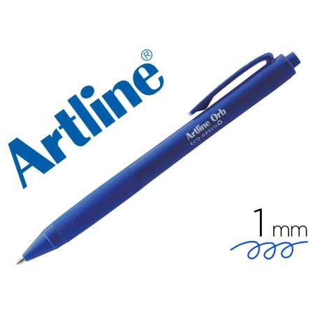BOLIGRAFO ARTLINE ORB ECO GREEN RETRACTIL 1 MM AZUL