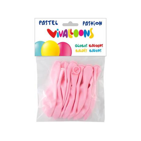GLOBO 100% LATEX BIODEGRADABLE ROSA CLARO BLISTER DE 10 UNIDADES