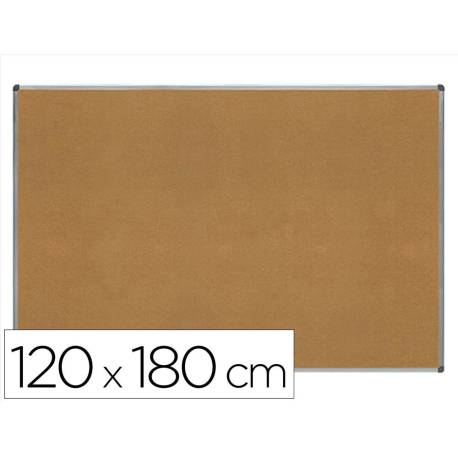 PIZARRA CORCHO ROCADA MARCO ALUMINIO CON CANTONERAS 120X180 CM