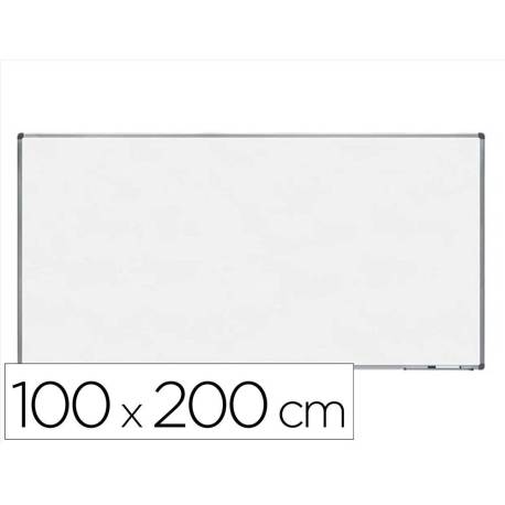 PIZARRA BLANCA ROCADA LACADA MAGNETICA MARCO ALUMINIO CON CANTONERAS 100X200 CM