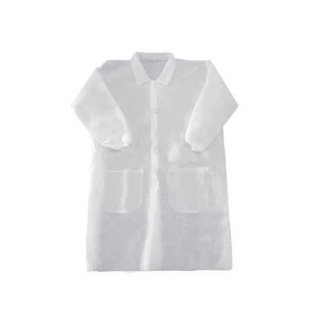 BATA DE LABORATORIO SAFETOP LAB-COAT POLIPROPILENO BLANCO 67X104 CM TALLA L