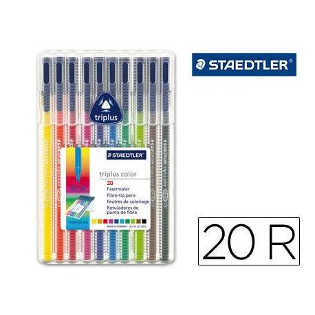 Rotulador Staedler Triplus punta fina triangular surtido pack 20