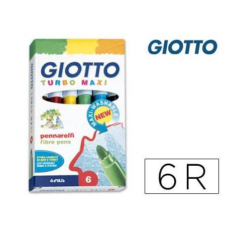 Rotulador Giotto Turbo Maxi Punta Gruesa Lavable caja 6 rotuladores