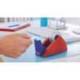 Portarrollo sobremesa tesa con cuchilla de corte recto para cintas de 33 m color azul/rojo