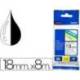 Cinta brother TZE-241 18mm (ancho) x 8m (largo) laminada blanco/negro