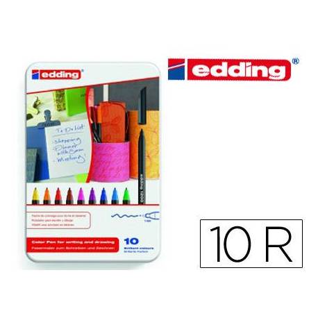 Rotulador Edding 1200 Caja de 10 Rotuladores de colores variados