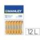 Lapices cera blanda Manley caja 12 unidades ocre