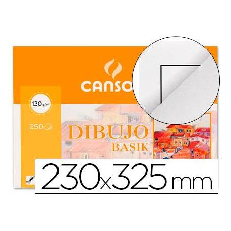 Papel dibujo Canson 230x325 mm gramaje 130g/m2 con recuadro