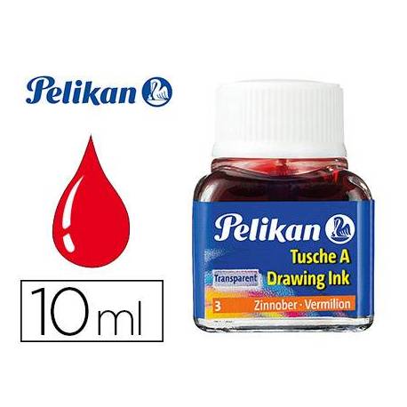 Tinta china pelikan bermellon bote de 10 ml.