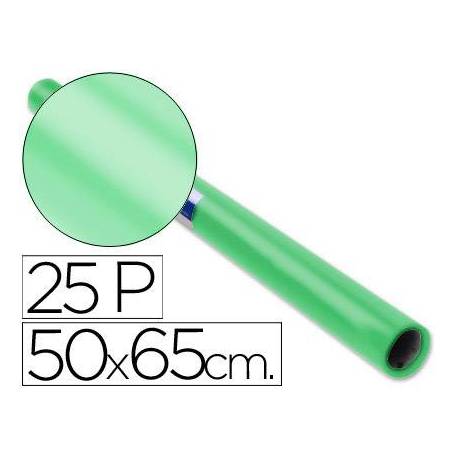 Papel charol marca Sadipal rollo verde palido 25 hojas