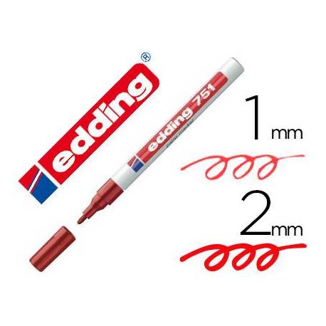 Rotulador Permanente Edding 751 Color Rojo Punta Redonda