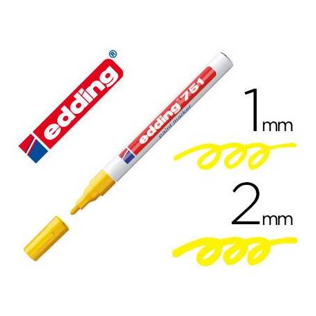 Rotulador Permanente Edding 751 Color Amarillo Punta Redonda