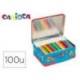 Rotulador Carioca caja metalica 100 rotuladores colores surtidos