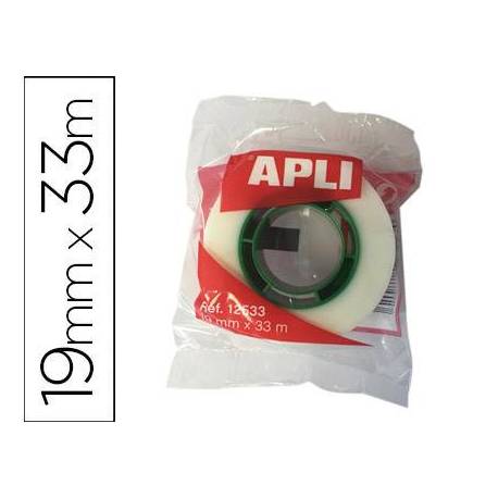 Cinta adhesiva invisible marca Apli 33 m x 19 mm