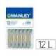 Lapices cera blanda Manley caja 12 unidades gris